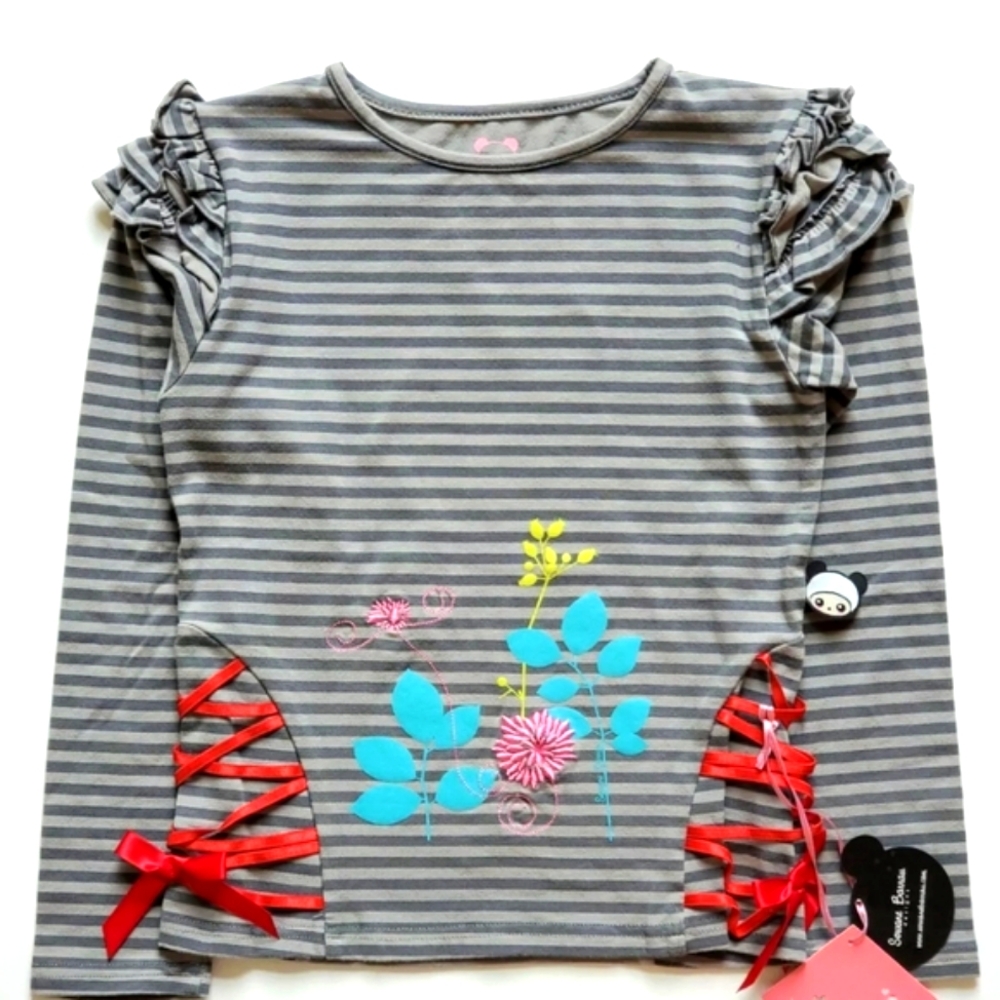 Servane Barrau Girls 'Kiku' Ruffle Top 8-10 yrs NWT